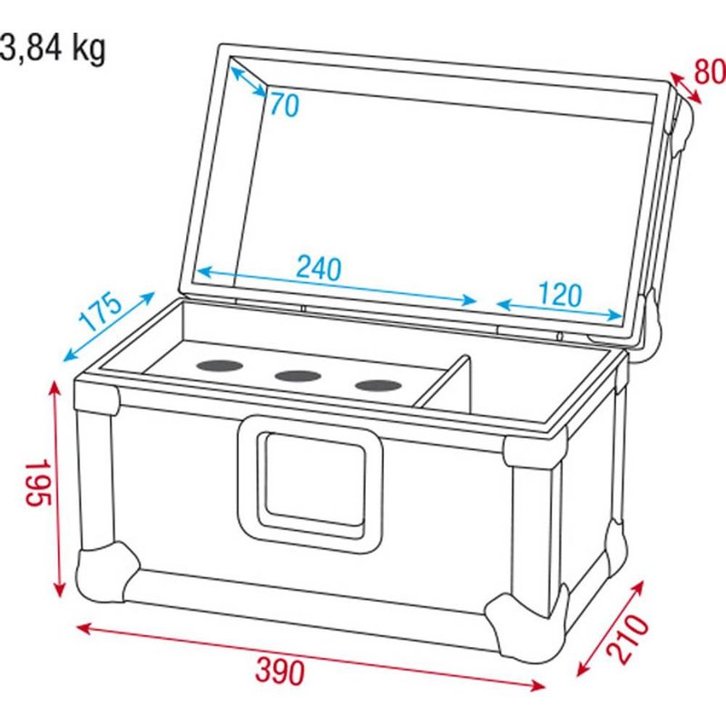 ACA-MIC4 Flightcase voor 6 microfoons