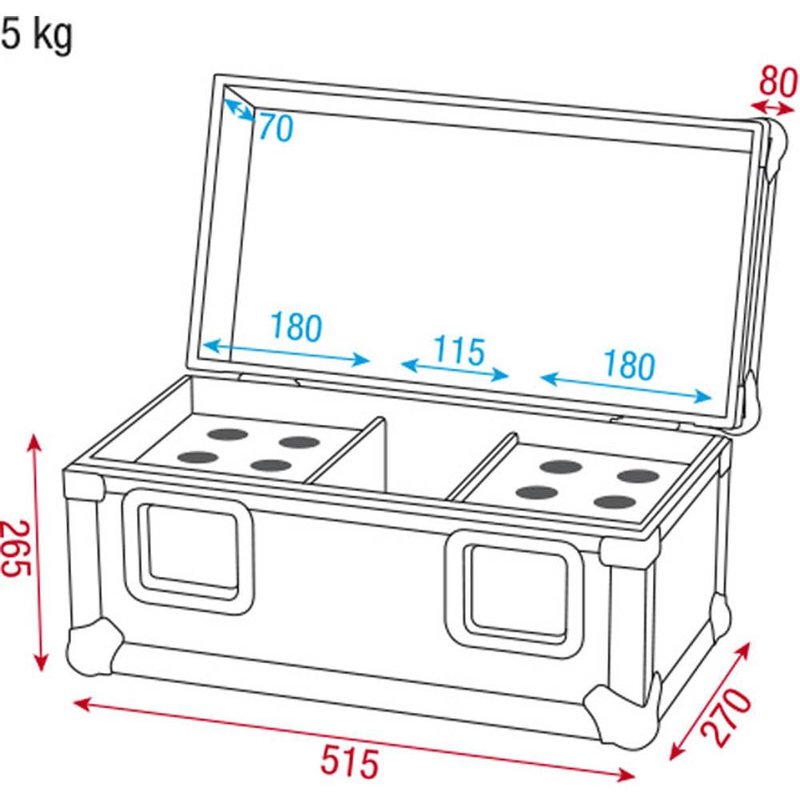 ACA-MIC5 Flightcase voor 12 microfoons