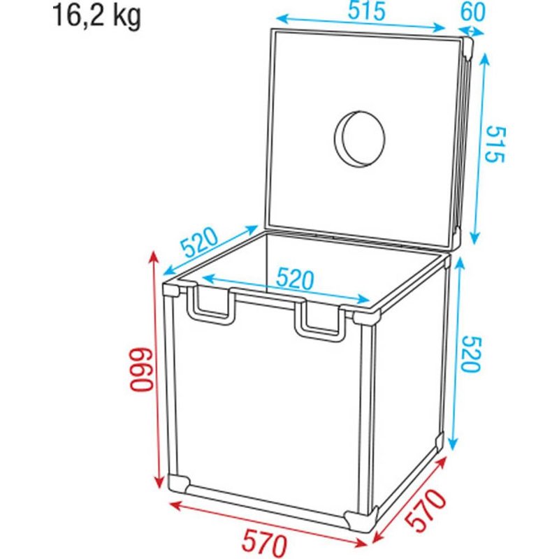 LCA-MIR50 Flightcase voor 50cm spiegelbol
