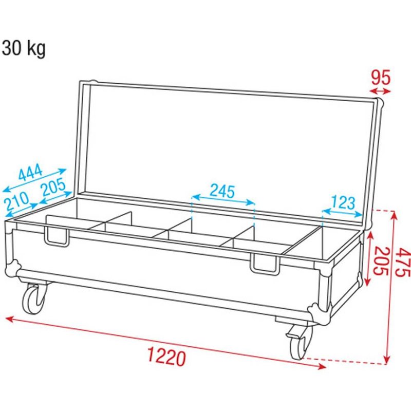 DAP LCA-SPE1 Flightcase voor 8x Showtec Spectral spot LCA-SPE1 Flightcase voor 8x Showtec Spectral spot