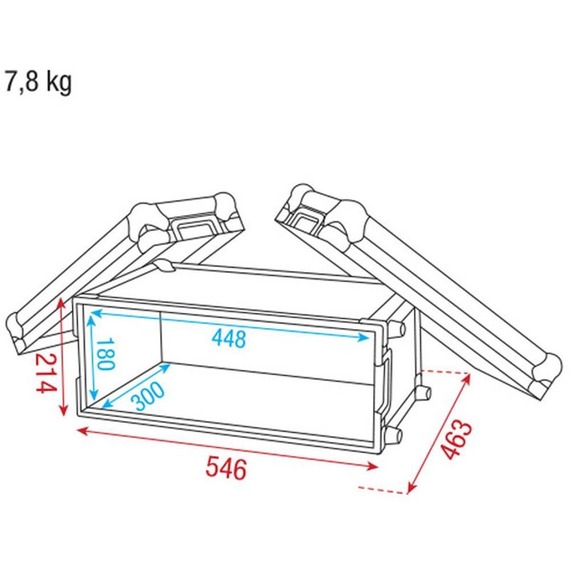 RCA-DD4EFX Flightcase voor effecten 4 HE