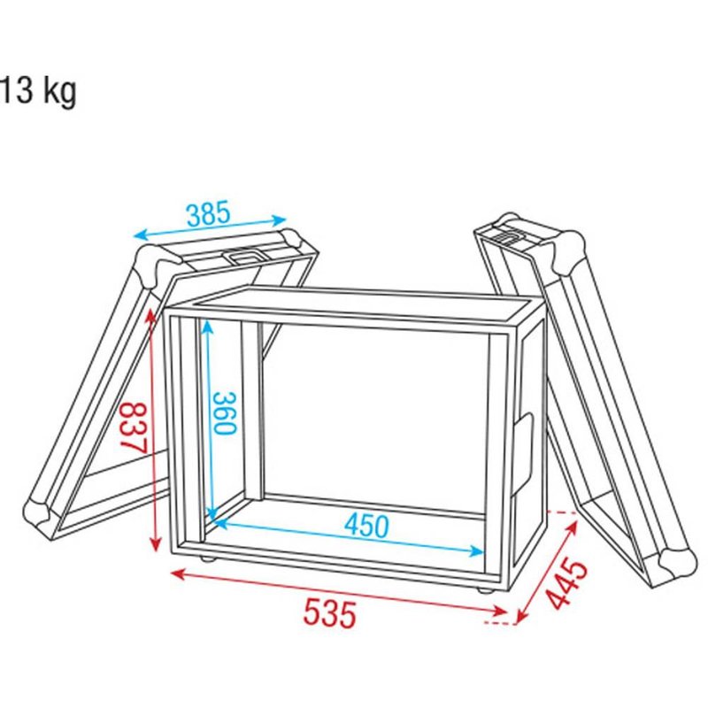 RCA-DD8EFX Flightcase voor effecten 8 HE