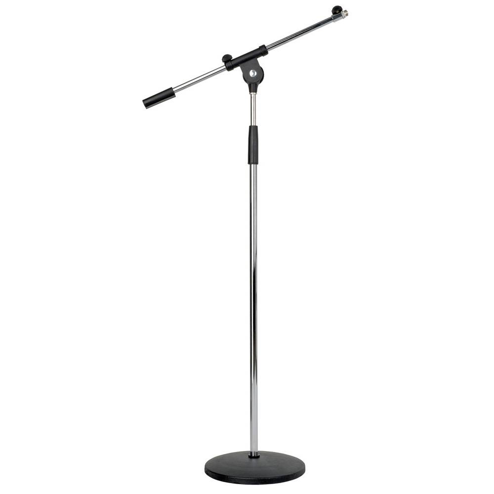 DAP Microfoonstatief met ronde voet & telescopische hengel chroom afbeelding