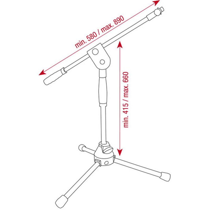 Ergo2 Laag verstelbaar microfoonstatief