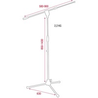 Verstelbaar microfoonstatief met telescopische hengel