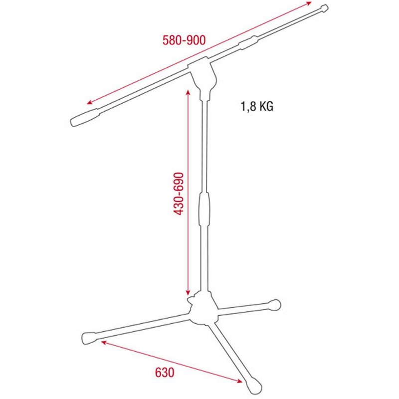 DAP Laag verstelbaar microfoonstatief Laag verstelbaar microfoonstatief