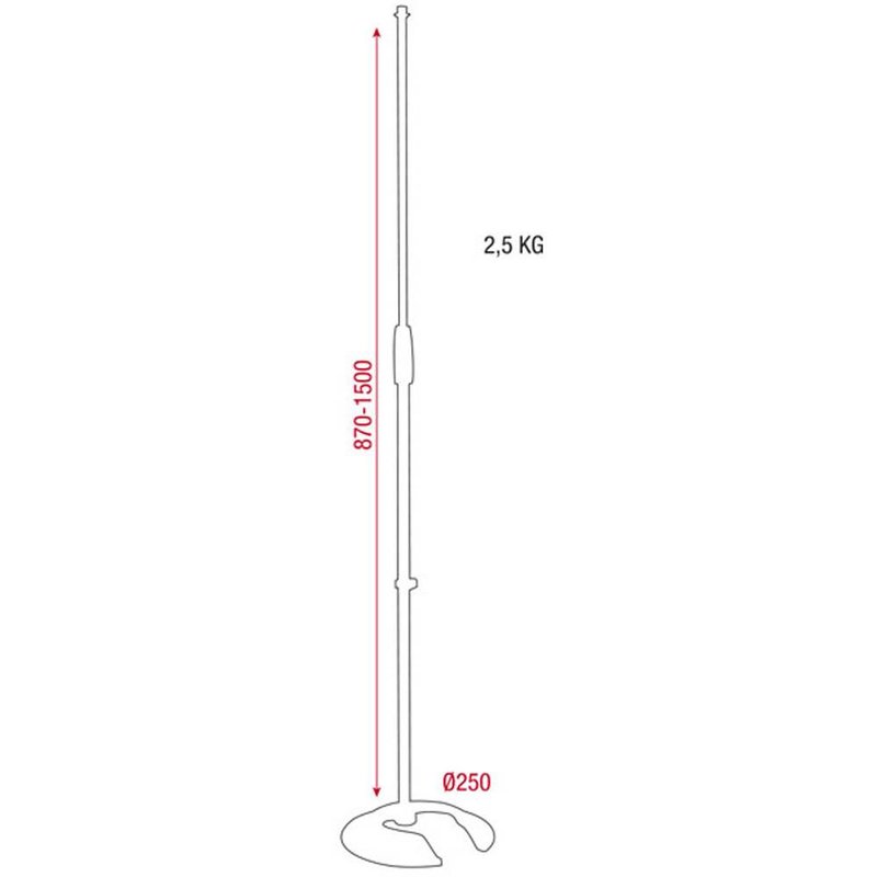 DAP Microfoonstatief zonder hengel Microfoonstatief zonder hengel