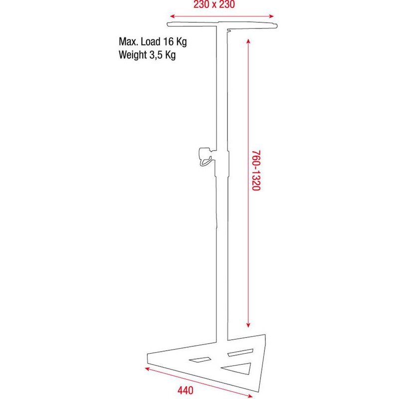 Studiomonitor statief tot 15kg