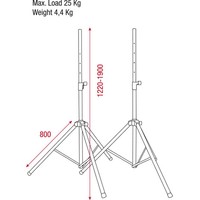 Luidsprekerstatief set met draagtas (2 stuks)