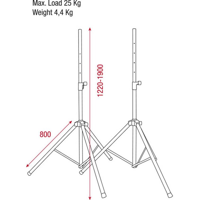 Luidsprekerstatief set met draagtas (2 stuks)