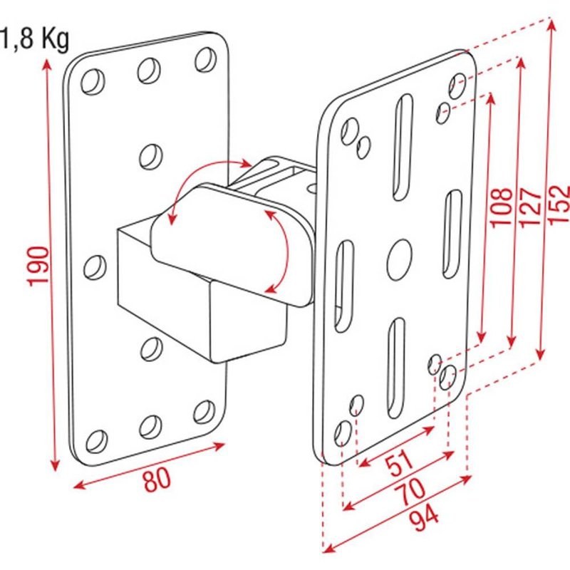Compact speaker wall bracket muurbeugel