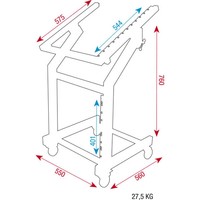 19 inch rackstand met instelbare bovenkant