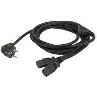 Showtec Schuko naar 2x euro IEC C13 splitter 3m Schuko naar 2x euro IEC C13 splitter 3m