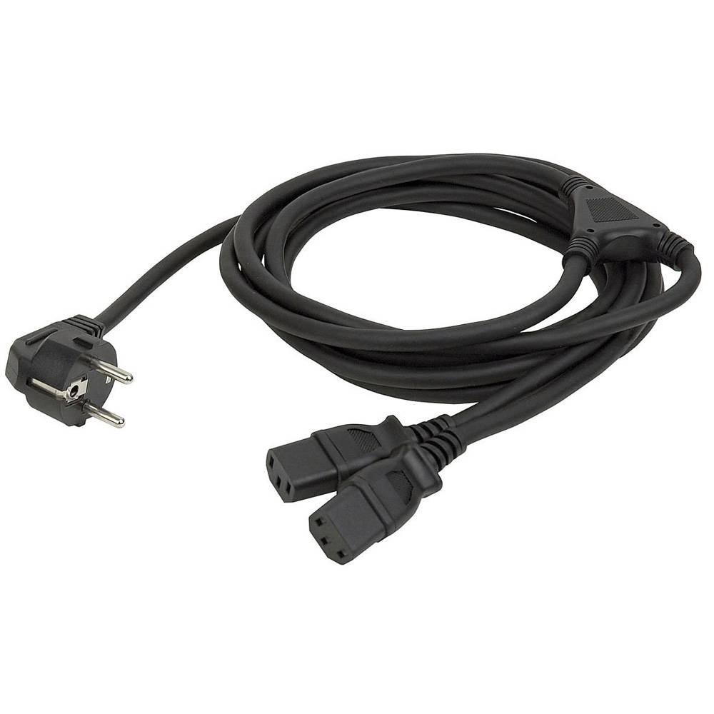 Showtec Schuko naar 2x euro IEC C13 splitter 3m afbeelding