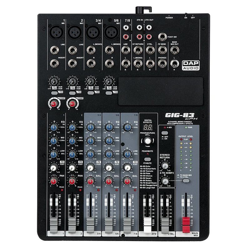 GIG-83CFX 8-kanaals mixer met effecten