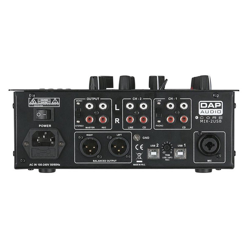 Core MIX-2 USB 2-kanaals dj mixer met USB interface