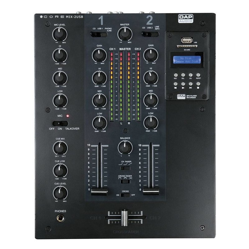 Core MIX-2 USB 2-kanaals dj mixer met USB interface