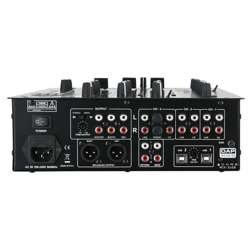 Core MIX-3 USB 3-kanaals dj mixer met USB interface