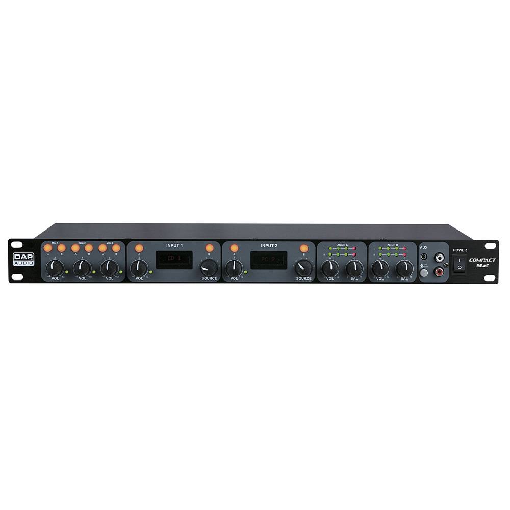 DAP Compact 9.2 9-kanaals line mixer met 2 zones afbeelding