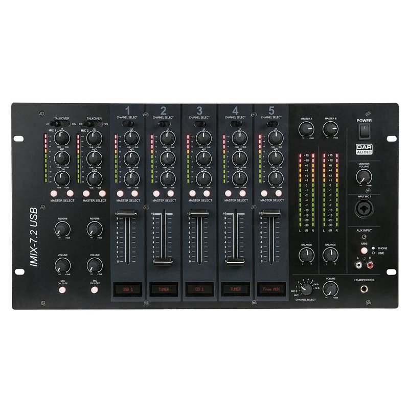 IMIX-7.2 USB 7-kanaals installatie mixer