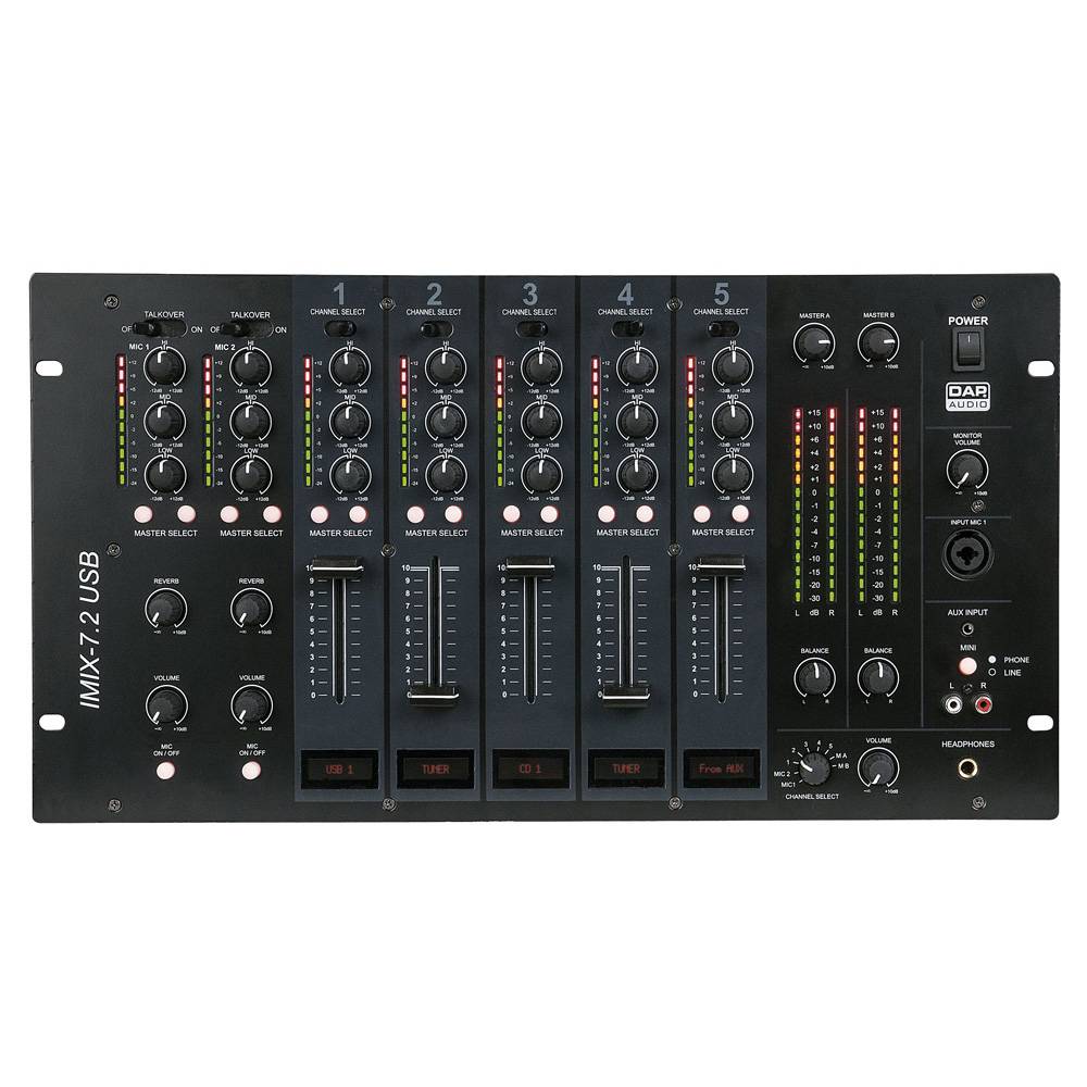 DAP IMIX-7.2 USB 7-kanaals installatie mixer afbeelding