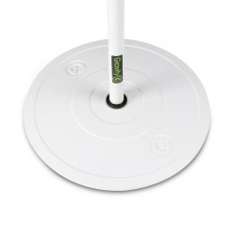 MS23W Microfoonstatief met ronde voet wit