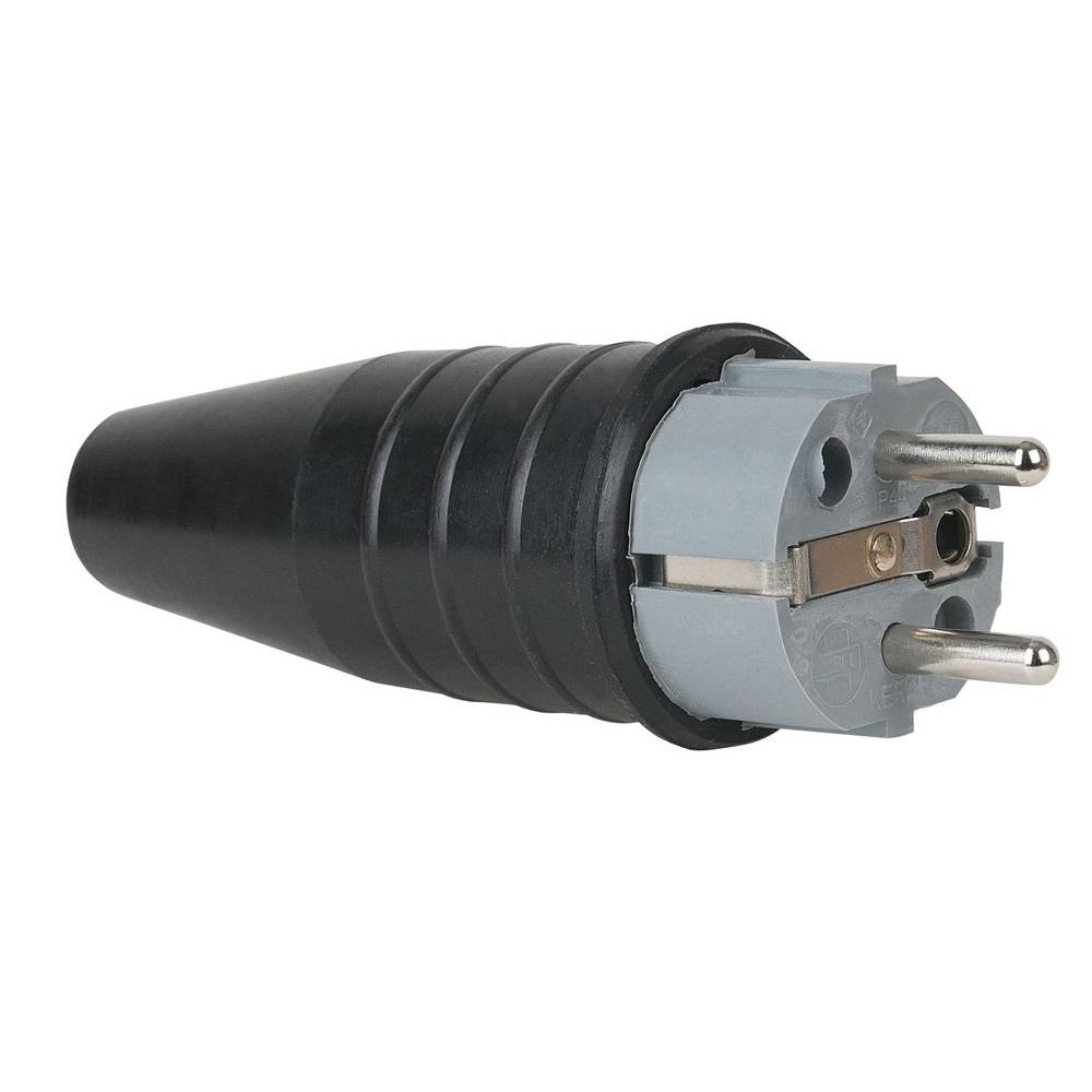 Showtec Rubber schuko stekker 230V/240V grijs afbeelding