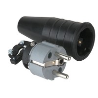 Showtec Rubber schuko stekker 230V/240V grijs Rubber schuko stekker 230V/240V grijs