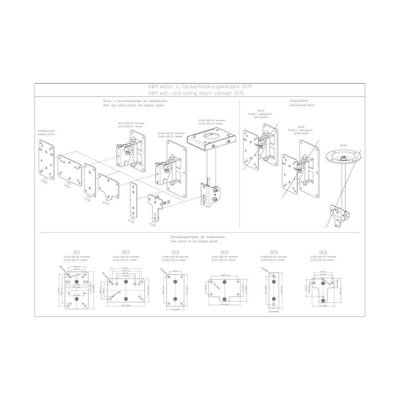 K&M 24358 Adapter paneel 5 wit 24358 Adapter paneel 5 wit