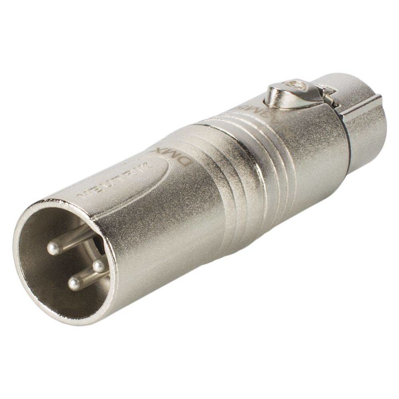 NA3M5F XLR 3p male naar XLR 5p female adapter