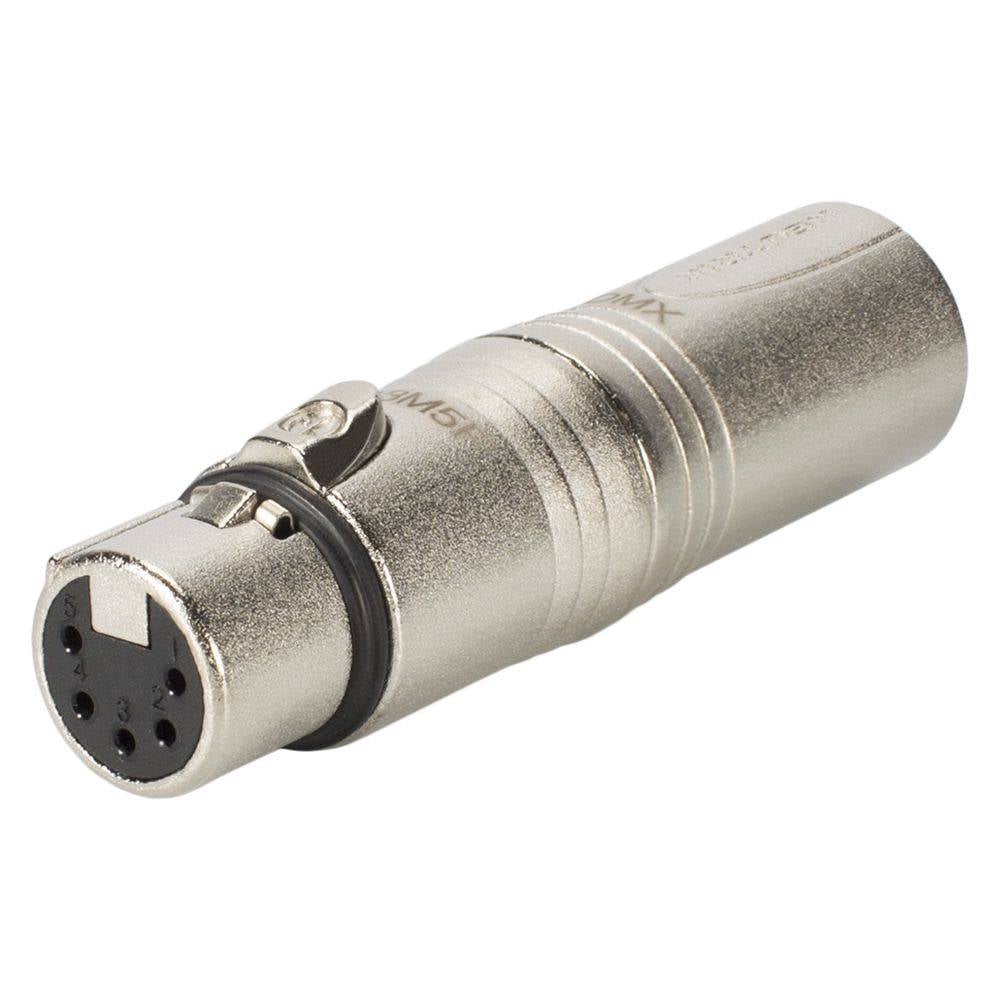 Neutrik NA3M5F XLR 3p male naar XLR 5p female adapter afbeelding