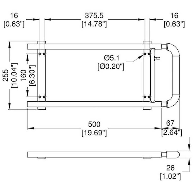 H2001 Heavy Duty Uitschuifbaar opbouw trolley handvat