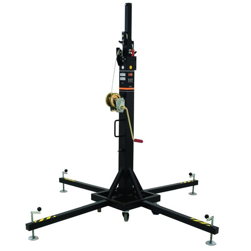 TE-071 wind-up lichtstatief tot 5,35m en 200kg zwart