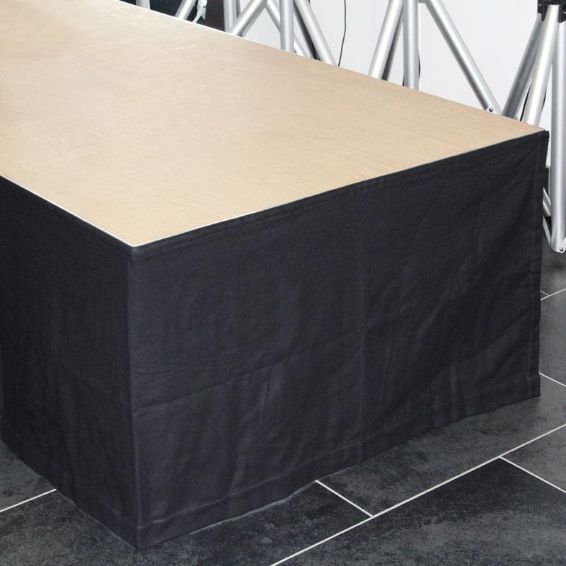 zwart podiumrok met klittenband 100cm x 2m
