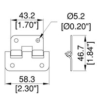 P0625K Uitneemscharnier zwart