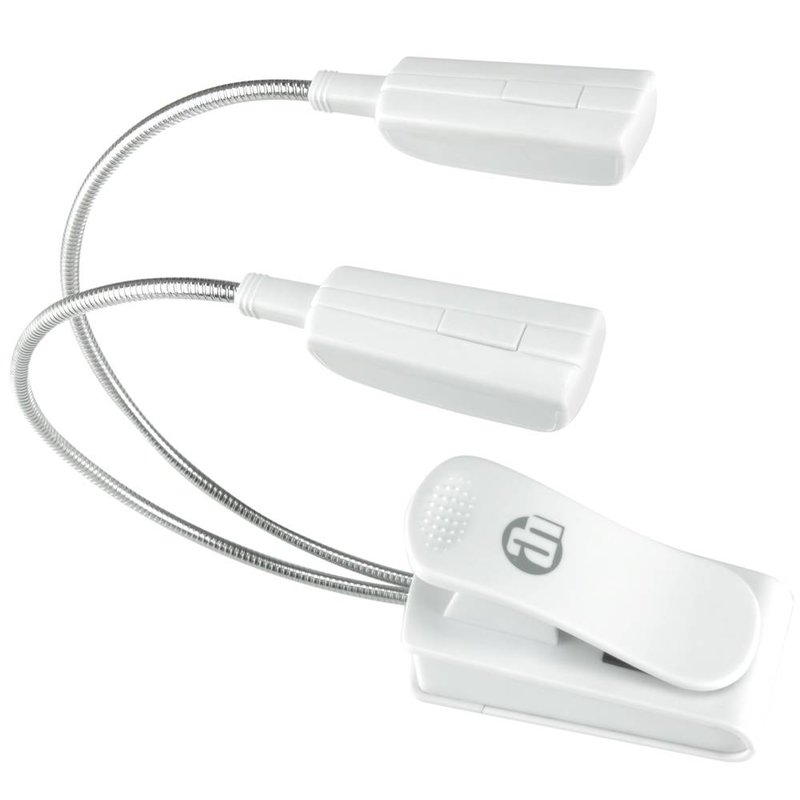 Dubbele LED zwanenhalslampjes op batterijen wit