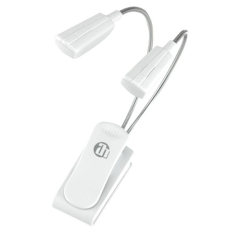 Dubbele LED zwanenhalslampjes op batterijen wit