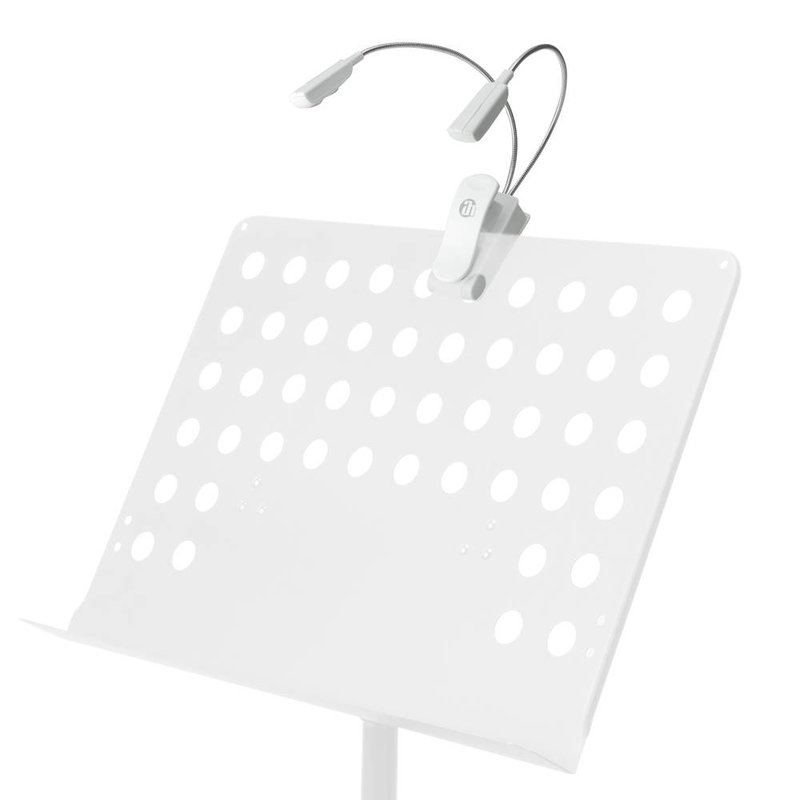 Dubbele LED zwanenhalslampjes op batterijen wit