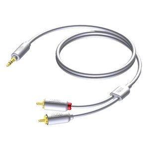 Procab CIP712/2 Verloopkabel 1x Mini-jack naar 2x RCA 2m