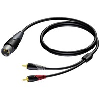 CLA703/1.5 verloopkabel 1x XLR male naar 2x RCA 150cm