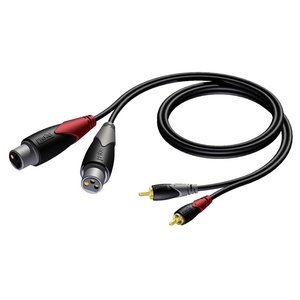 Procab CLA705/1.5 verloopkabel 2x XLR female naar 2x RCA 150cm