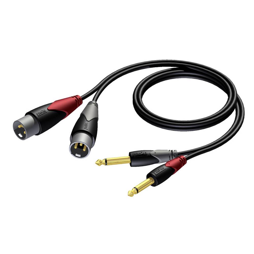 Procab CLA708/3 verloopkabel 2x XLR male naar 2x Jack 3m afbeelding