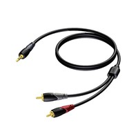 CLA711/20 verloopkabel 1x Mini-jack naar 2x RCA 20m