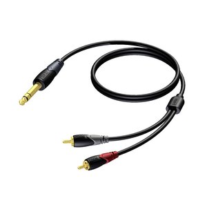 Procab CLA719/1.5 verloopkabel 1x Stereo jack naar 2x RCA 1.5m