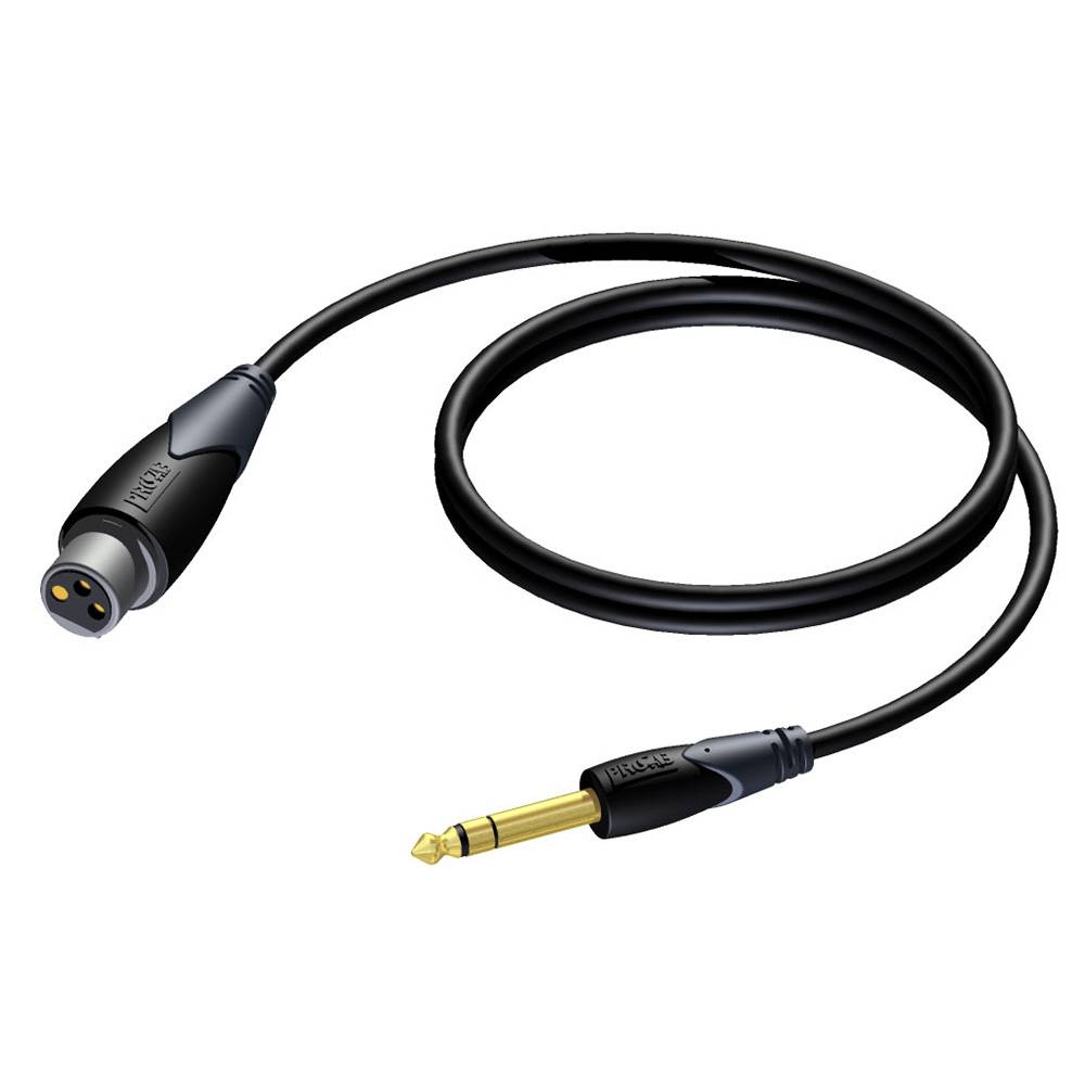 Procab CLA723/1.5 verloopkabel 1x XLR female naar 1x Stereo jack 150cm afbeelding