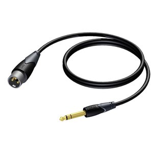 Procab CLA724/1.5 verloopkabel 1x XLR male naar 1x Stereo jack 150cm