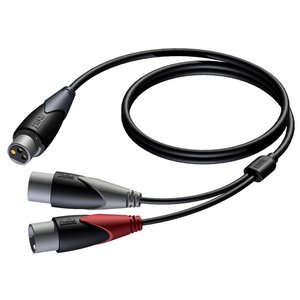 Procab CLA735/1.5 verloopkabel 1x XLR female naar 2x XLR male 150cm