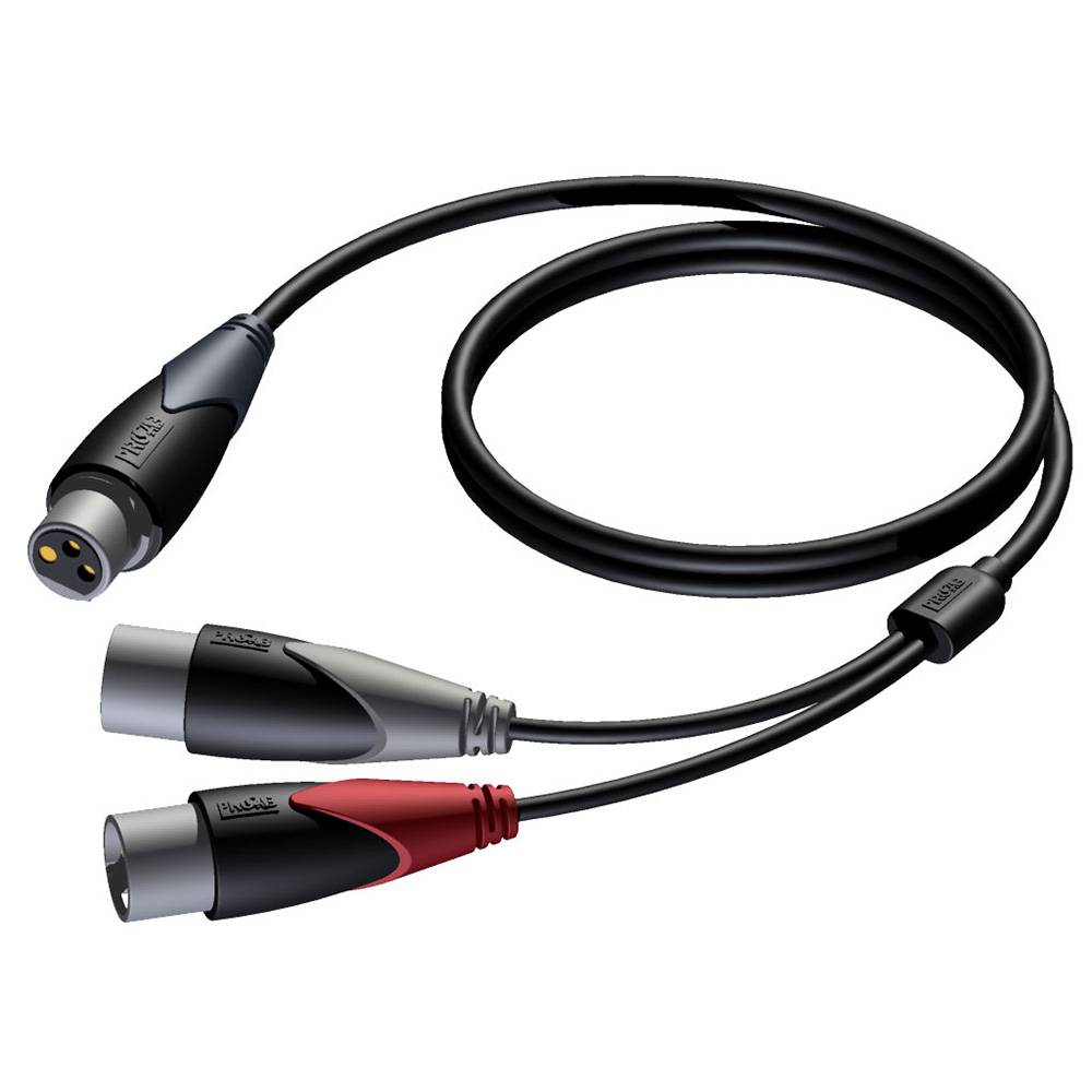Procab CLA735/1.5 verloopkabel 1x XLR female naar 2x XLR male 150cm afbeelding