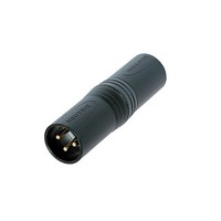 Neutrik NA3MM-B XLR male naar XLR male adapter zwart NA3MM-B XLR male naar XLR male adapter zwart