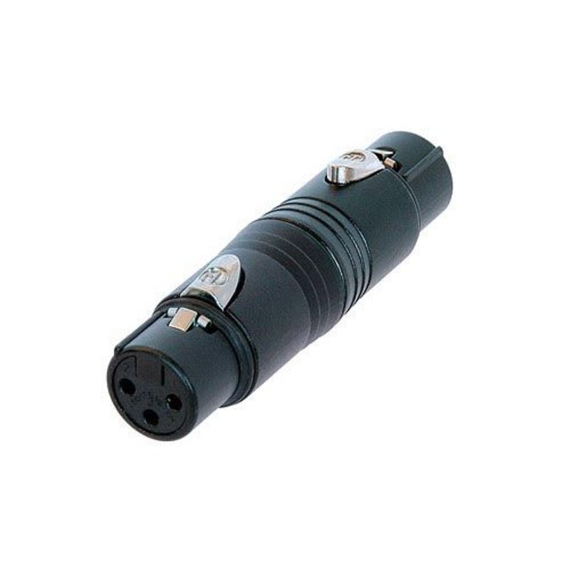 Neutrik NA3FF-B XLR female naar XLR female adapter zwart NA3FF-B XLR female naar XLR female adapter zwart